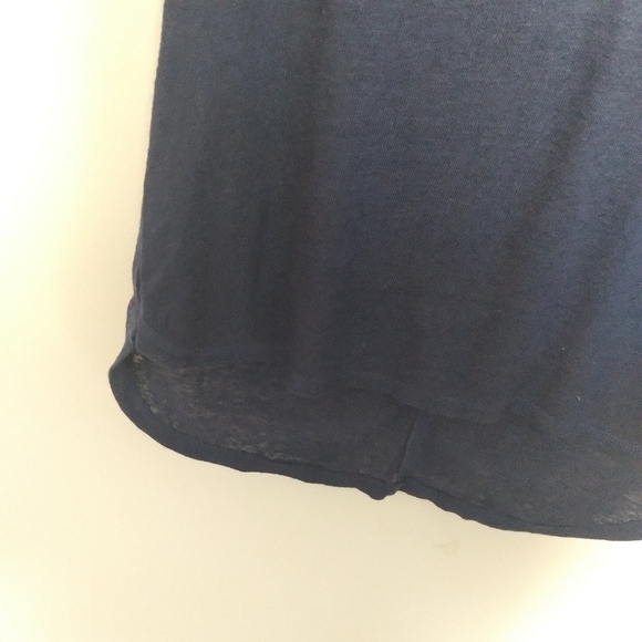 Universal Thread Navy Blue Linen Blend Short Sleeve Henley Top Size XS - Picture 4 of 8